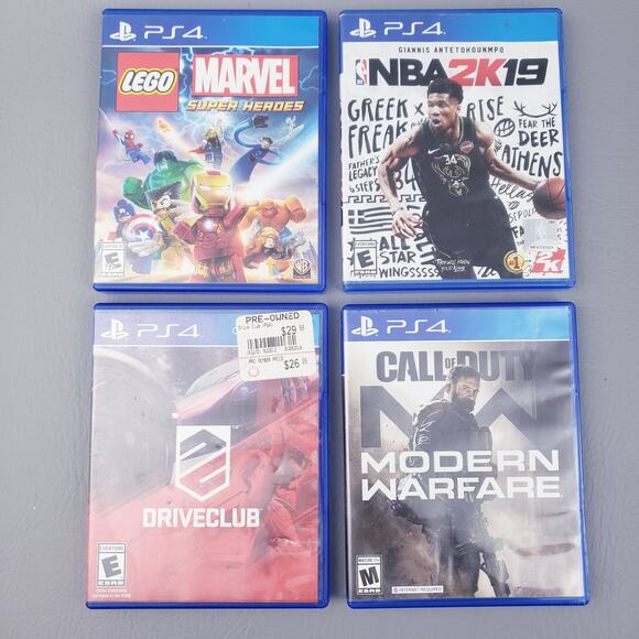PS4 Game Lot - Lego Marvel, Call of Duty Modern Warfare, DriveClub, NBA2K19 - Picture 2 of 8